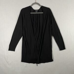 Torrid Long Sleeve Open Front Lace Back Black Sweater Cardigan Womans Size 1x